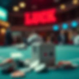 An abstract representation of luck and chance in wagering.